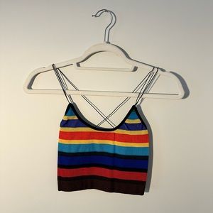 Out From a under Rainbow Ribbed Tank